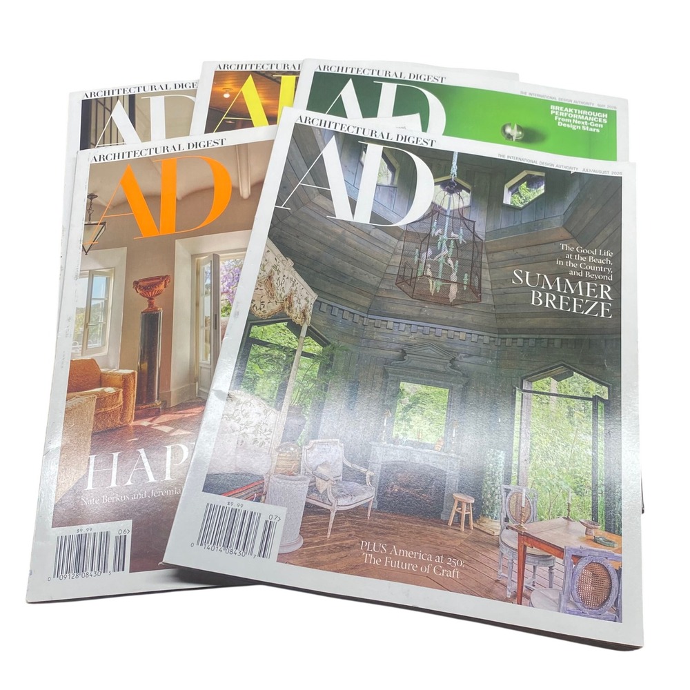 Architectural Digest Magazine Lot of 5 March - Aug 2026 LA Issue Home Decor